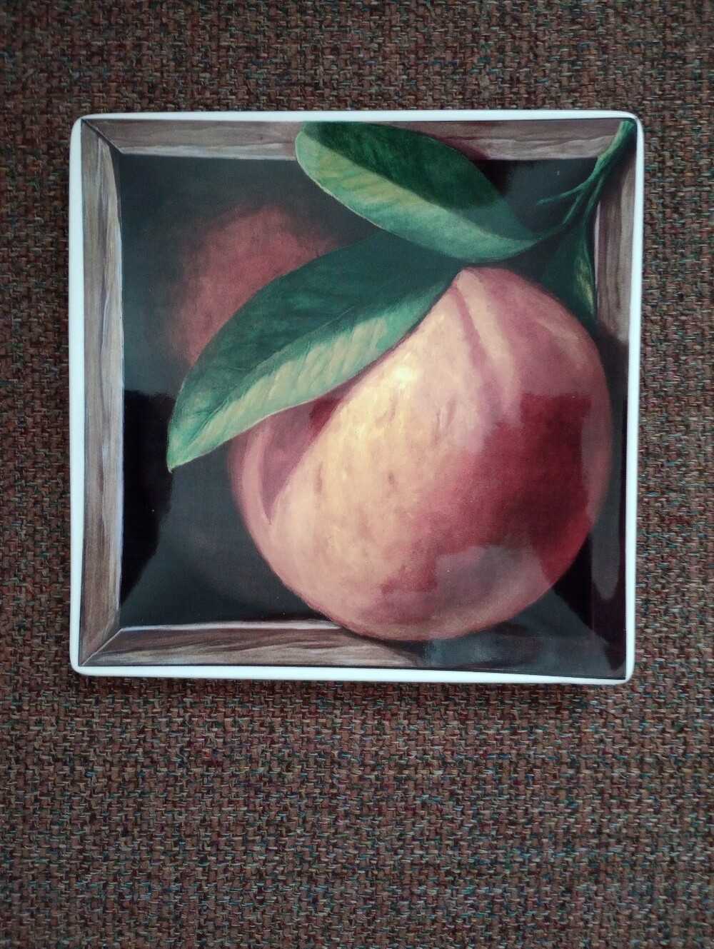 Certified International Fruit Gallery Collection 8";Square Peach Design Plate